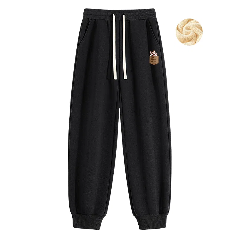 Детские утепленные джинсы с начесом Tonlion, Цвет: (Heavyweight Alpaca Wool)Dark Gray (tb Wishing Dog Pants Label) — фото 4