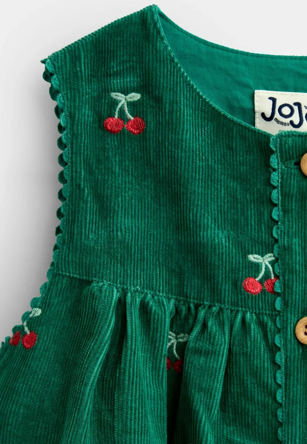 Платье из вышитого шнура - повседневное платье Jojo Maman Bébé, Green Cherry — фото 3