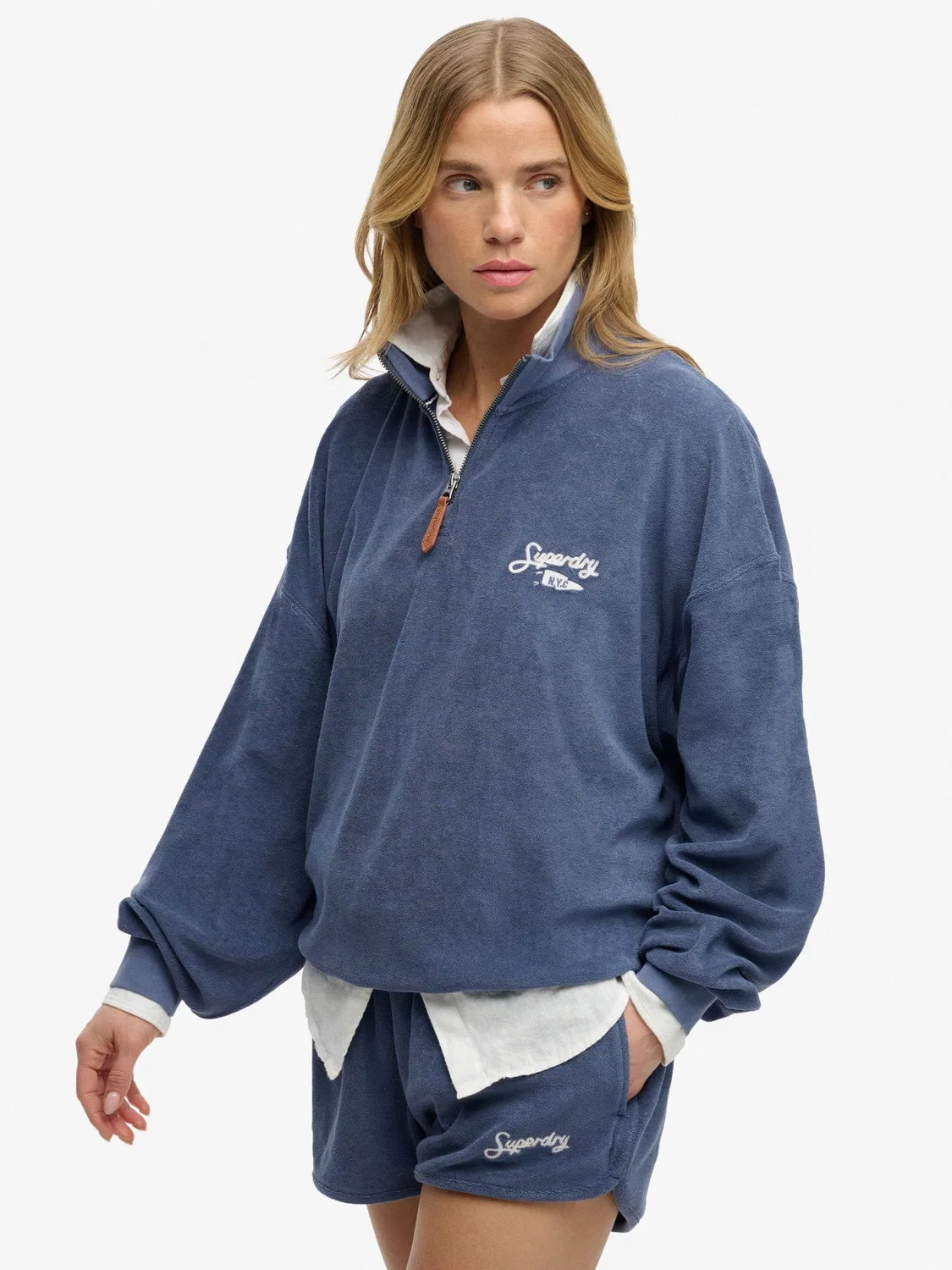 Свитшот с полузастежкой Heritage Terry Superdry, Синий