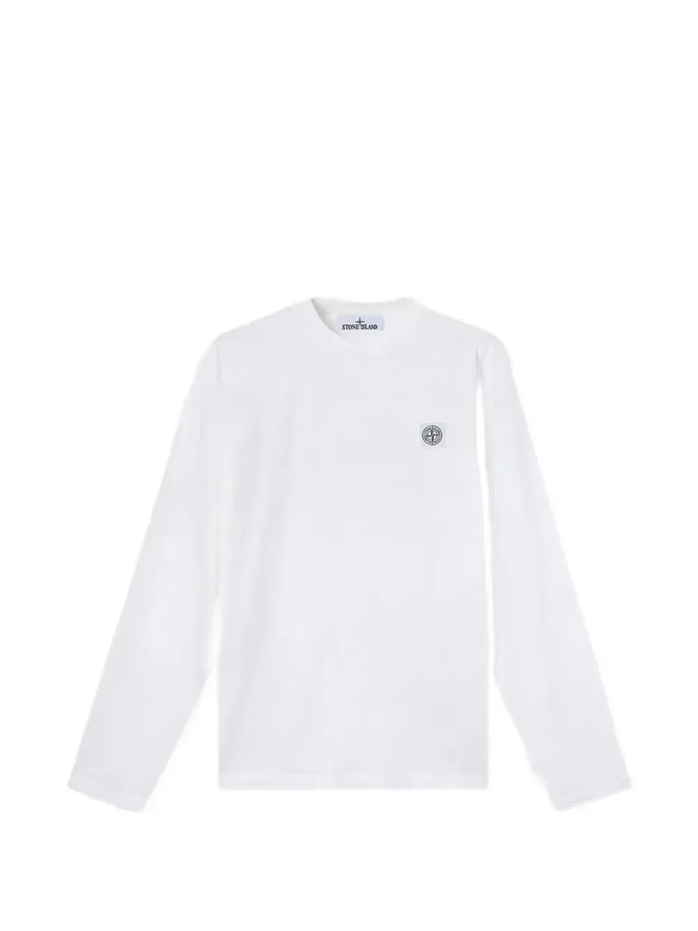 Футболка с длинным рукавом и нашивкой-логотипом Stone Island, белый