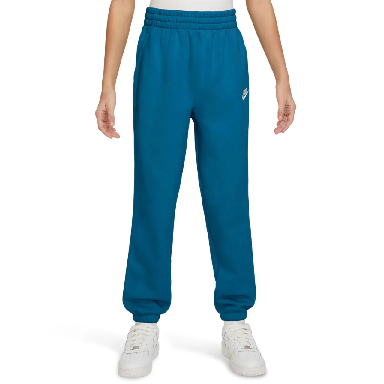 Брюки для девочек NSW Loose Club Fleece Pant Nike, цвет Teal/White