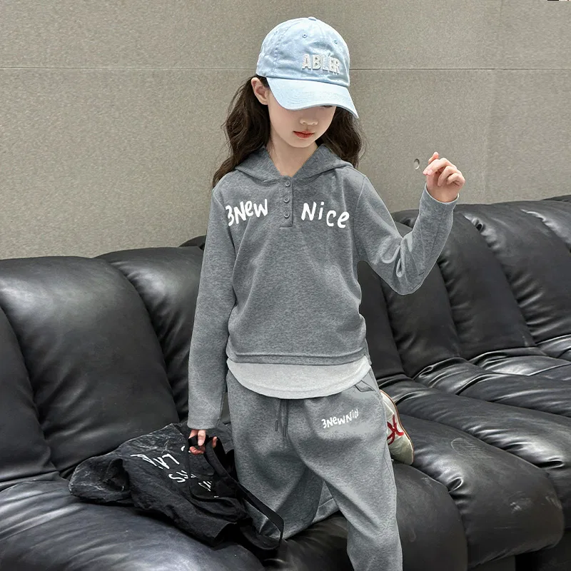 Детский спортивный комплект для девочек с длинным рукавом Lanza, Light Gray — фото 4