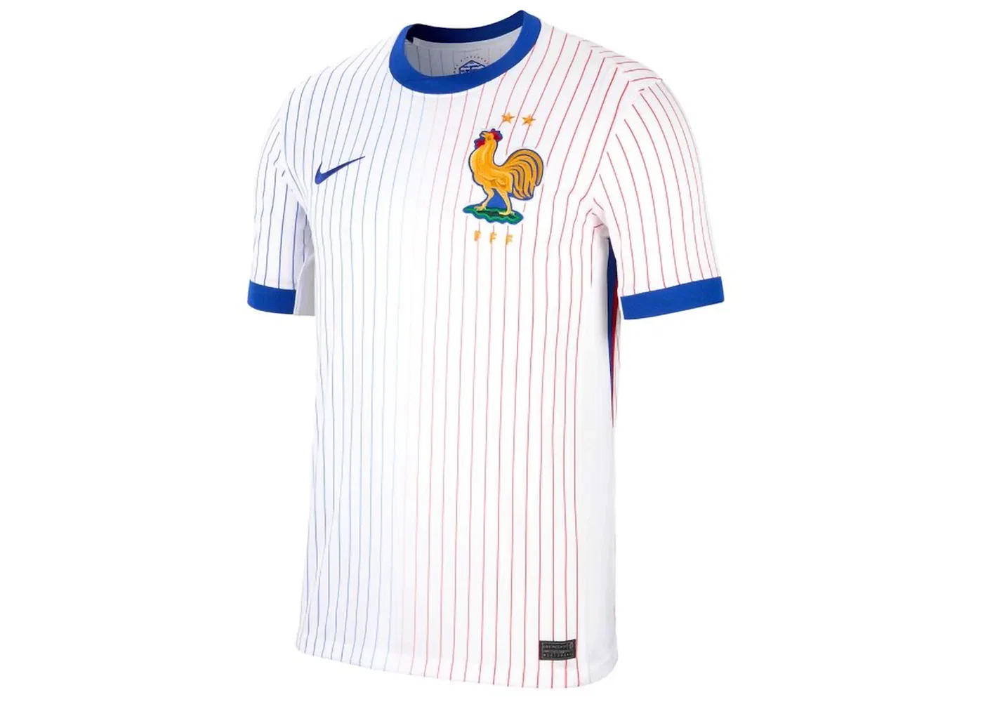 Мужская футбольная футболка Nike France 2024/25 Match Away ADV Authentic Jersey, White/Bright Blue/University Red/Bright Blue