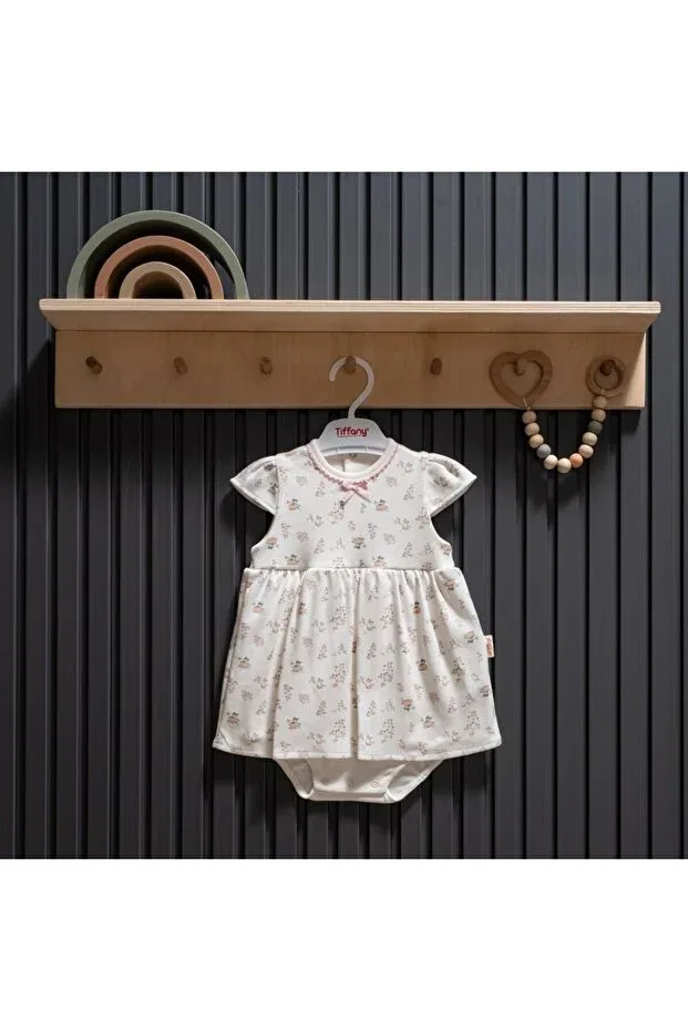 Детское платье для девочек с принтом Tiffany Baby Kıds, Ecru