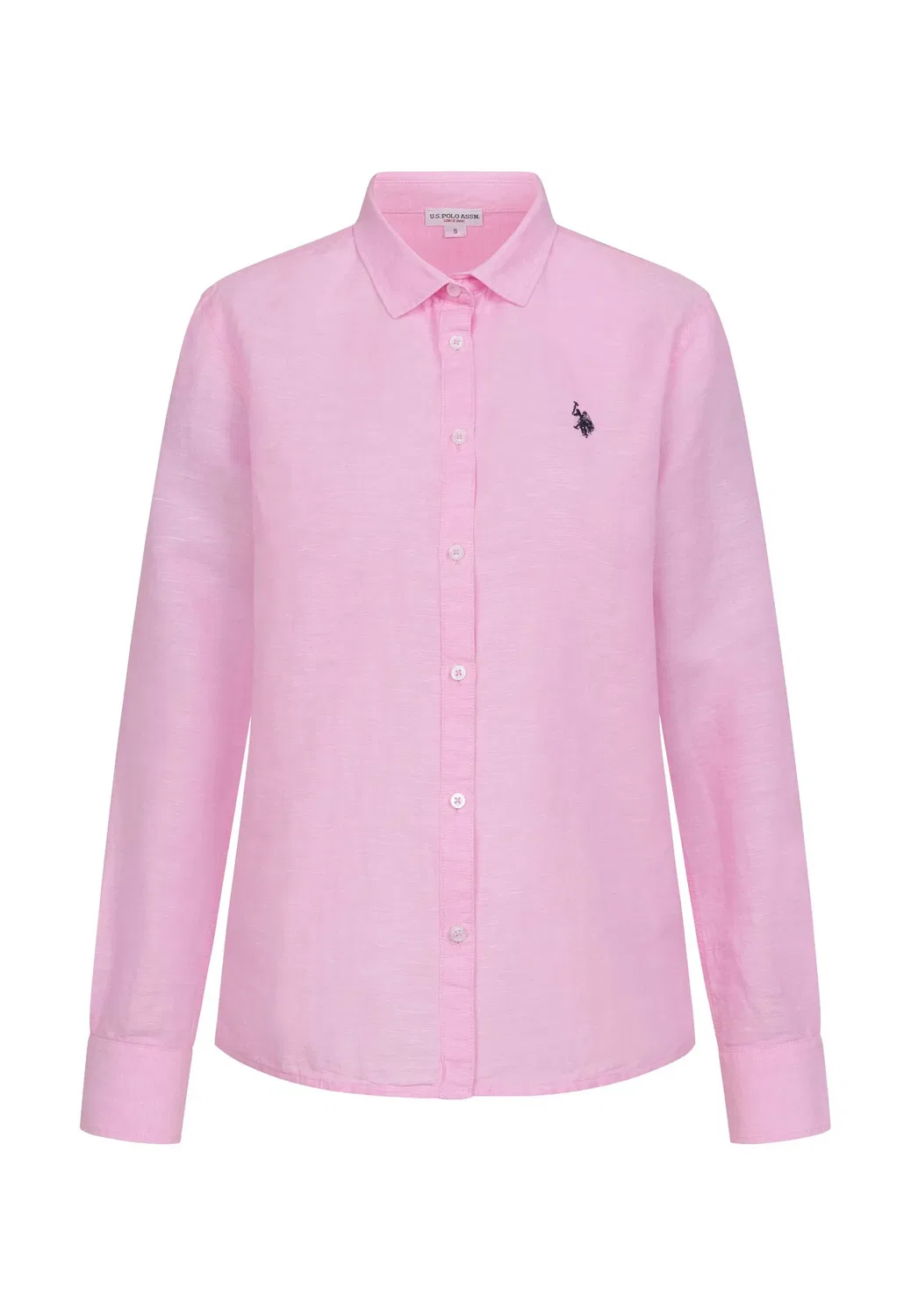 Женская льняная рубашка U.S. Polo Assn., Pink — фото 4