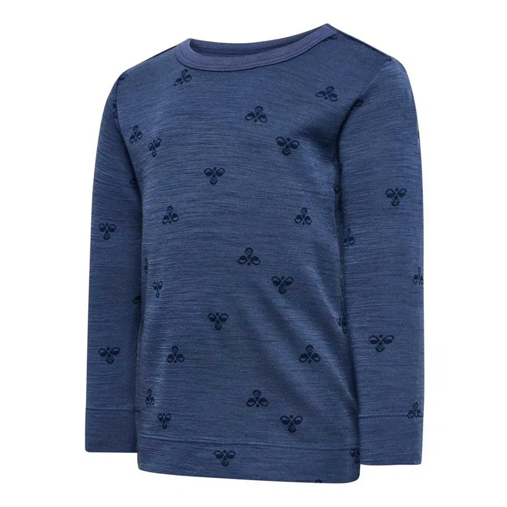Футболка с длинным рукавом Mini Wool Hummel, синий