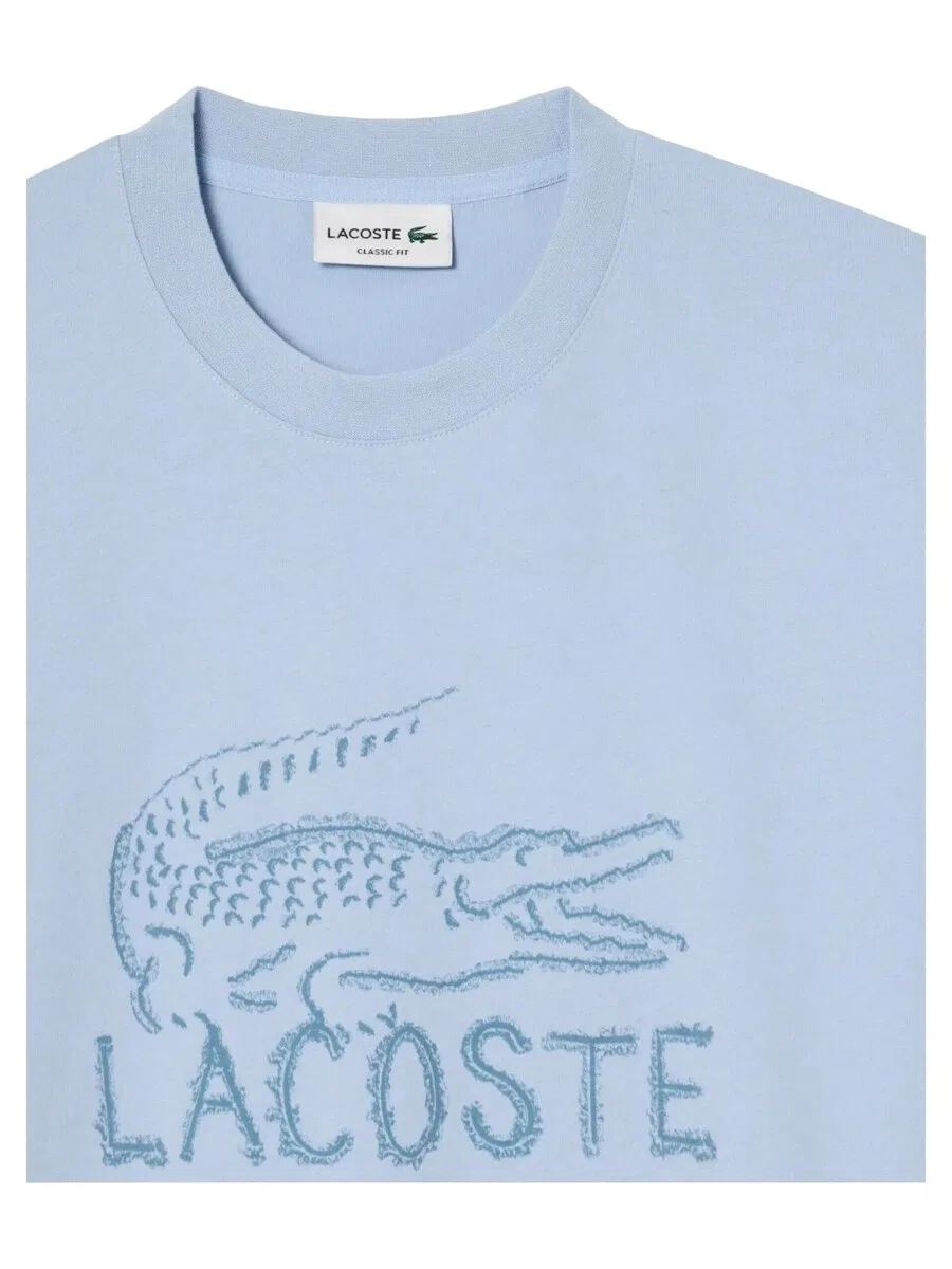 Футболка LACOSTE 'Camiseta lacoste celeste silouette lgoo tee' синего цвета — фото 2