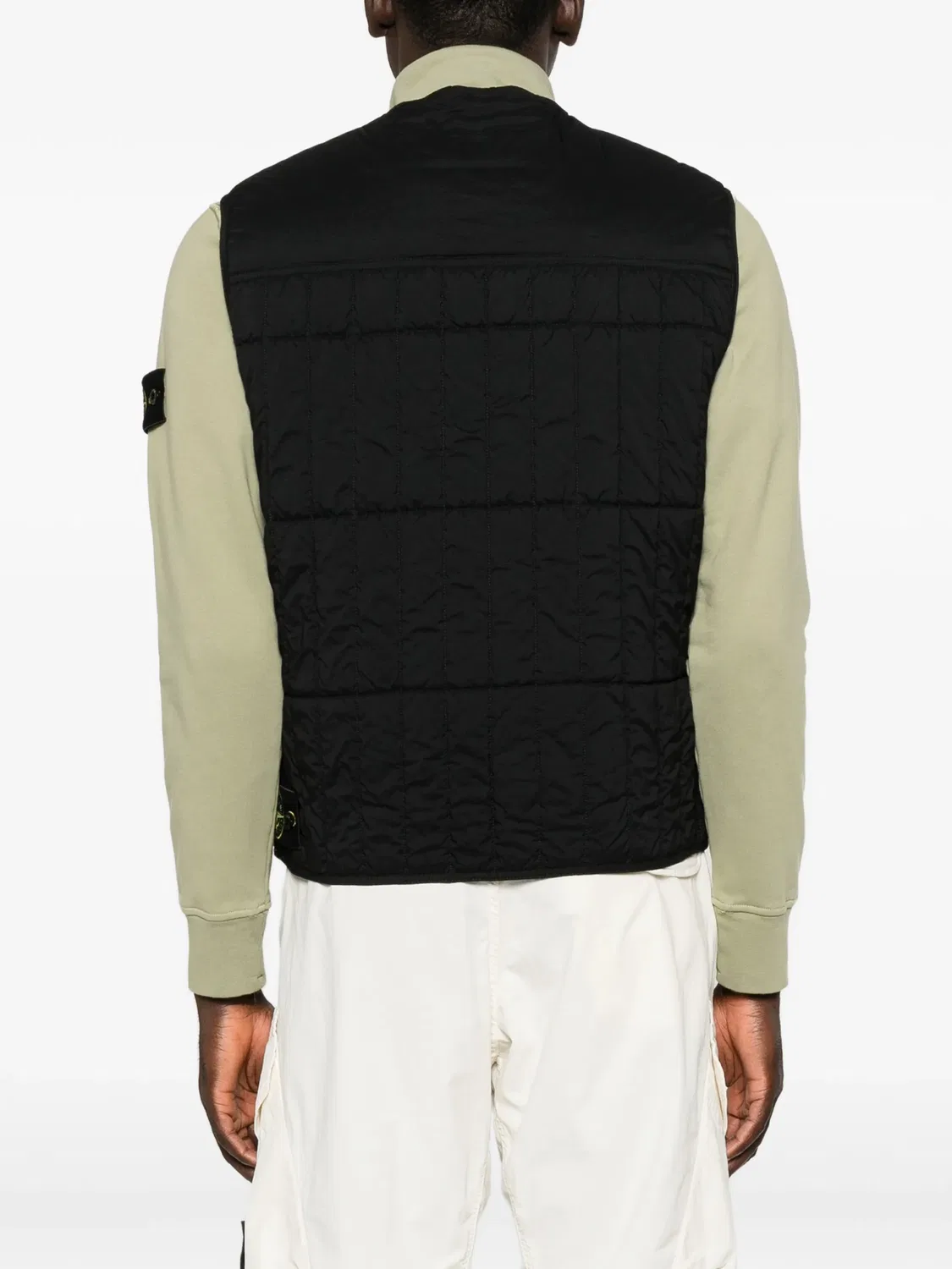 Стеганый жилет на молнии Stone Island, черный — фото 4
