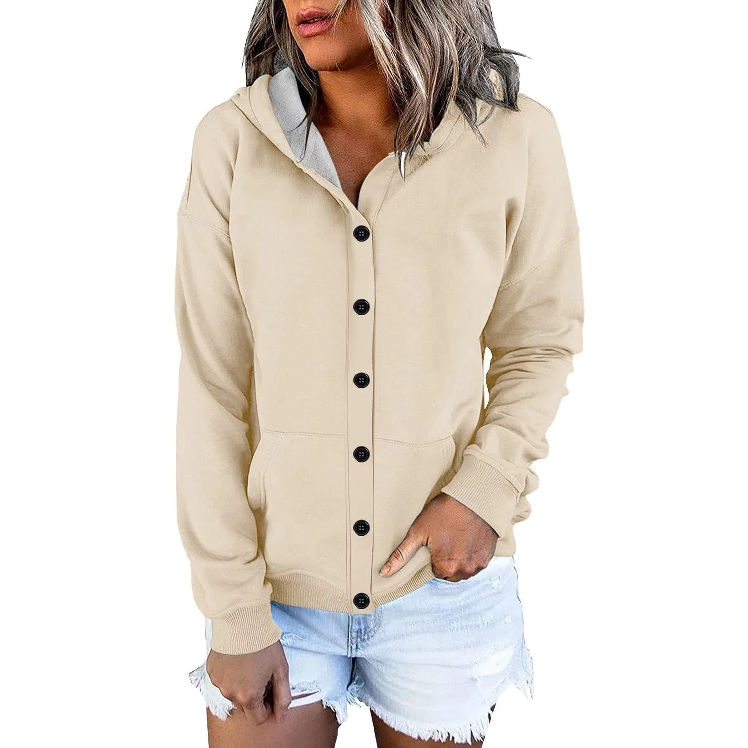 Женский худи с длинным рукавом, Beige