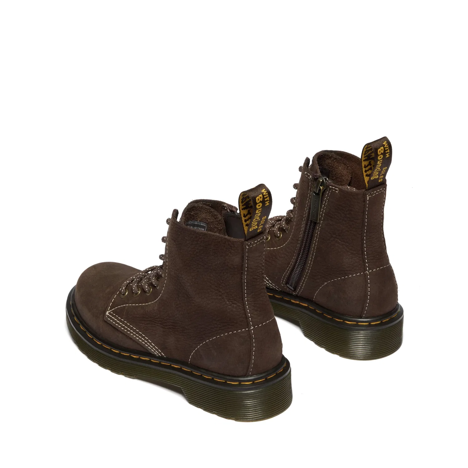 Детские ботинки Dr. Martens ROMARIO, кожаные на шнуровке с молнией, Brown — фото 2