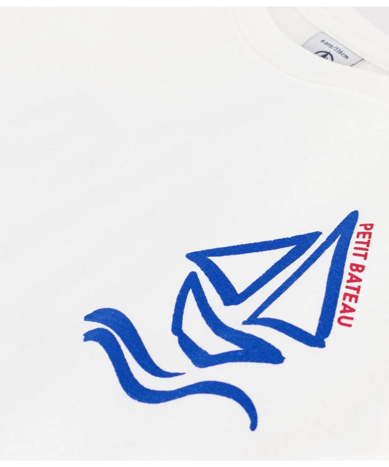 Детская футболка с принтом Yacht Print PETIT BATEAU, Off White — фото 3