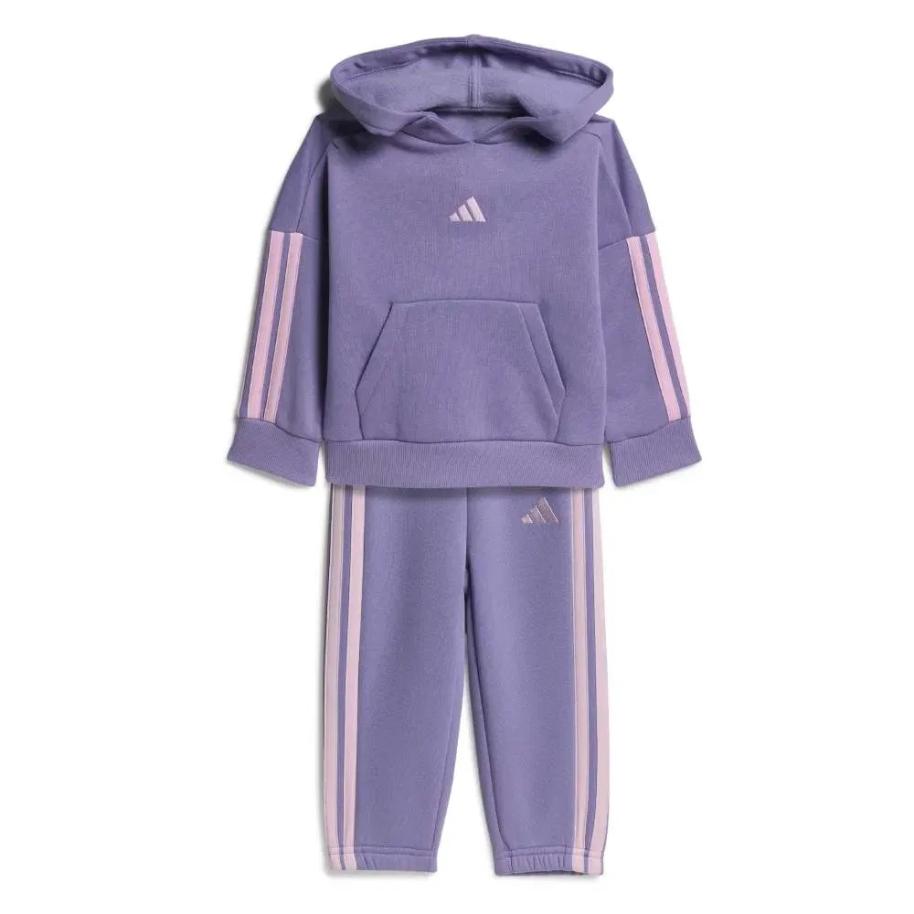 Детский комплект для девочек с флисом Adidas Essentials 3 Stripes Fleece Joggers, Purple