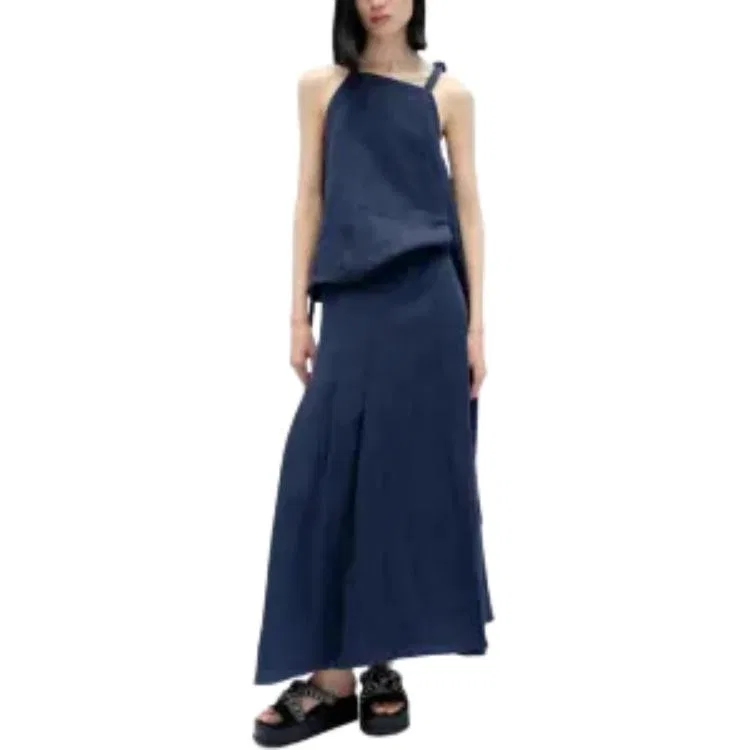 Женская длинная юбка с принтом Fanglu Lin Casual Long Skirt ZARA, Indigo — фото 4