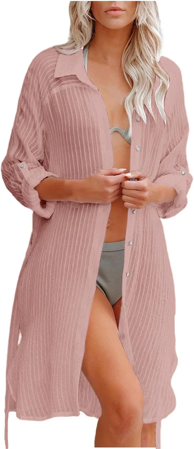 Женский пляжный кардиган с защитой UPF 50+, Pink