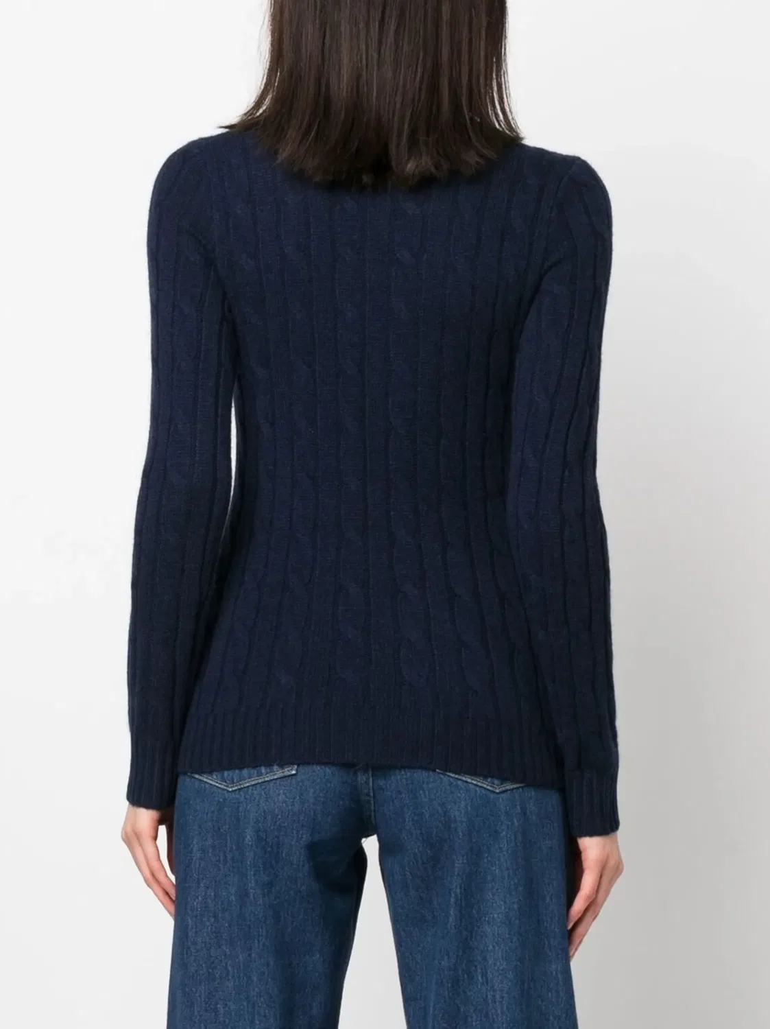 Джемпер из кашемира с китайской вязкой Polo Ralph Lauren, синий — фото 3