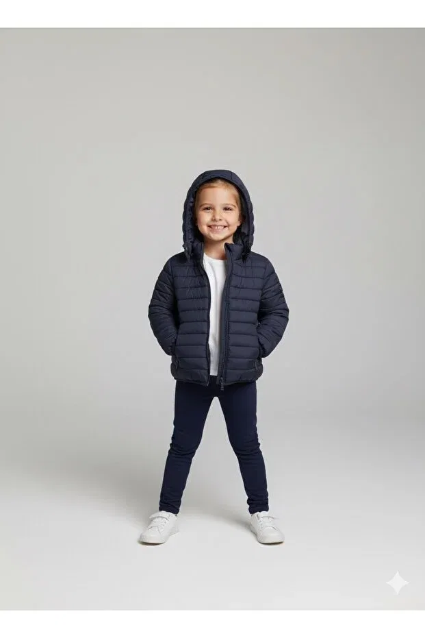 Детская зимняя куртка-пуховик с длинным рукавом Verscon, Navy Blue — фото 2