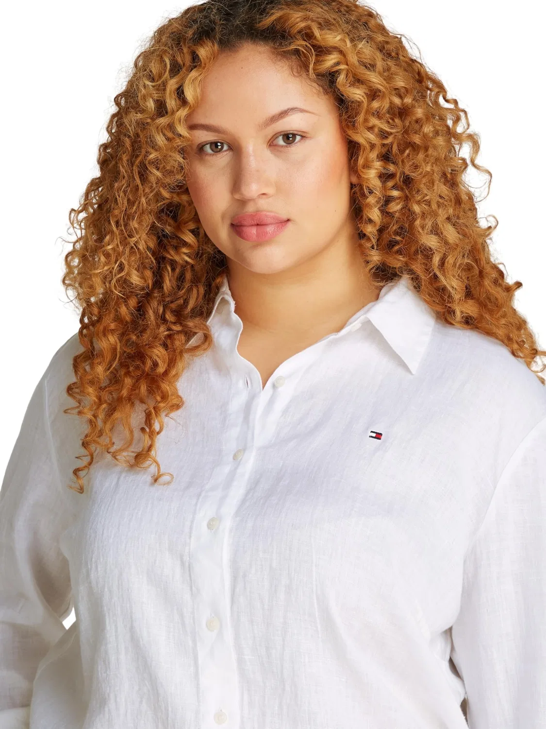 Женская рубашка из льна Relaxed Shirt Tommy Hilfiger, White (Th Optic White) — фото 3