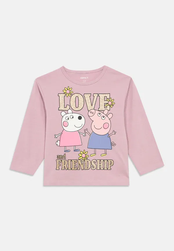 Футболка с длинным рукавом с принтом Peppa pig, Name It, Dawn Pink, розовый — фото 3
