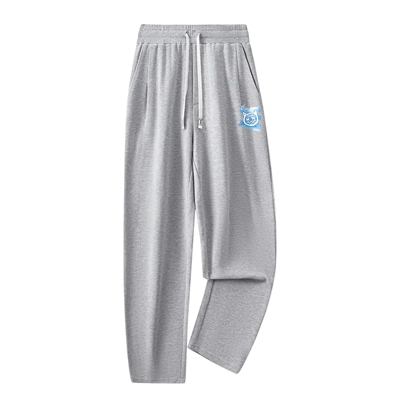 Детские повседневные брюки с принтом MINISO, Heather Gray (B Graffiti Blue Bear Pants Logo)