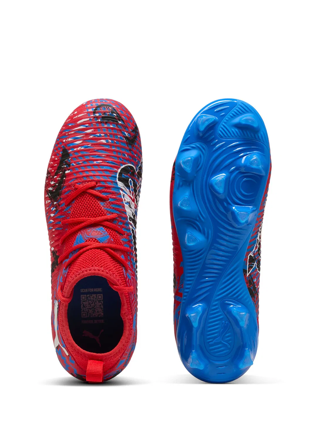 Кроссовки футбольные Puma Future 8 Match Playmakers FG/AG, PUMA Red-PUMA Black-Ultra Blue — фото 4