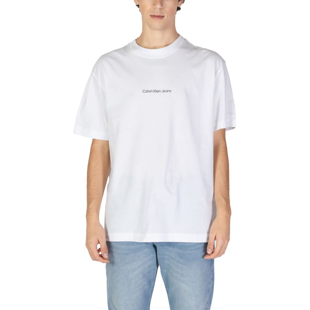 

Белая хлопковая футболка Calvin Klein Jeans