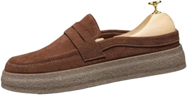 

Мужские повседневные слипоны с толстой подошвой - легкие, с круглым носком, повседневные, для бега и активного отдыха на улице Fusecottc, коричневый