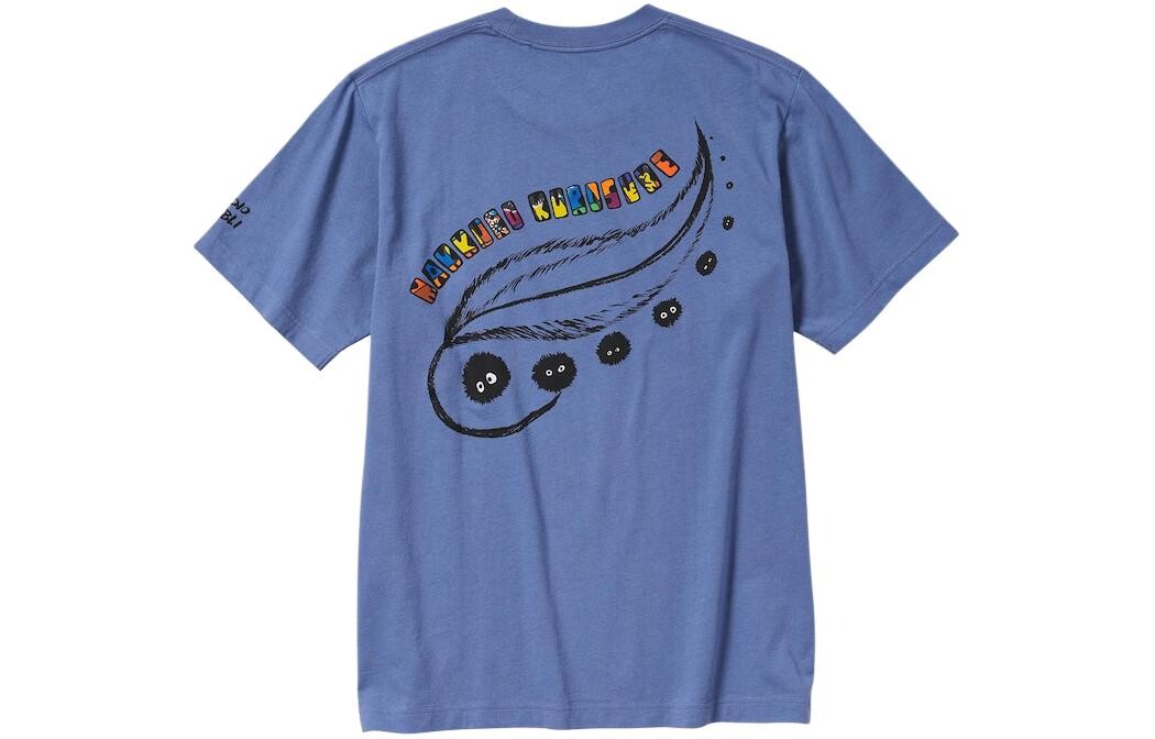 Футболка Ghibli X унисекс синяя Uniqlo, синий — фото 2