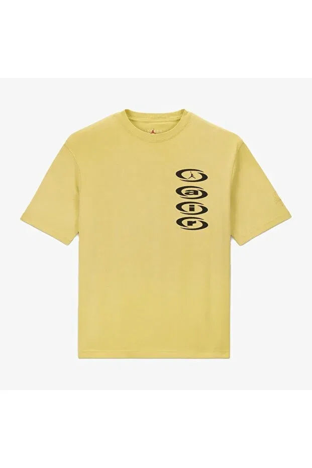 Женская футболка оверсайз с коротким рукавом Jordan x Travis Scott 'Air Jack' Special Series Soft Oversize T-Shirt Nike, Yellow — фото 2