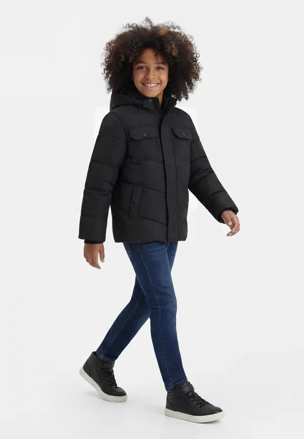 Пуховая куртка для детей младшего возраста - зимняя куртка Jack & Jones Junior, черный