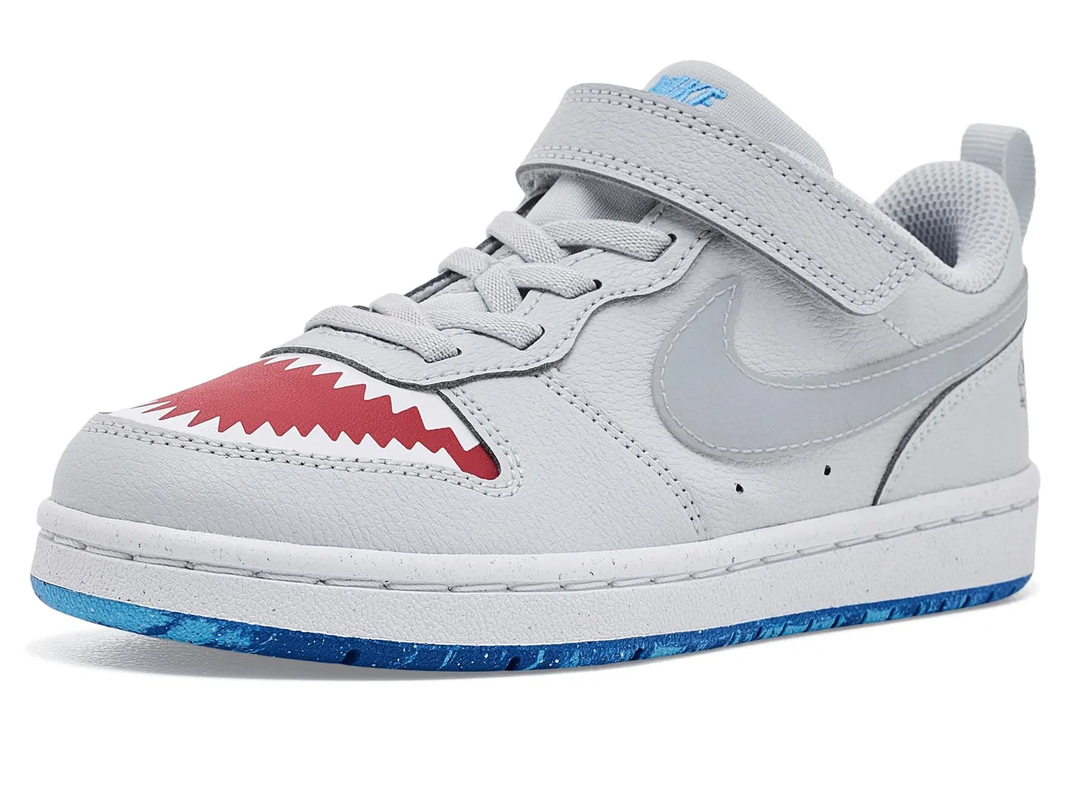 Кроссовки Court Borough Low (для маленьких детей) Nike Kids, Pure Platinum/Wolf Grey/University Red/Game Royal/Football Blue — фото 2