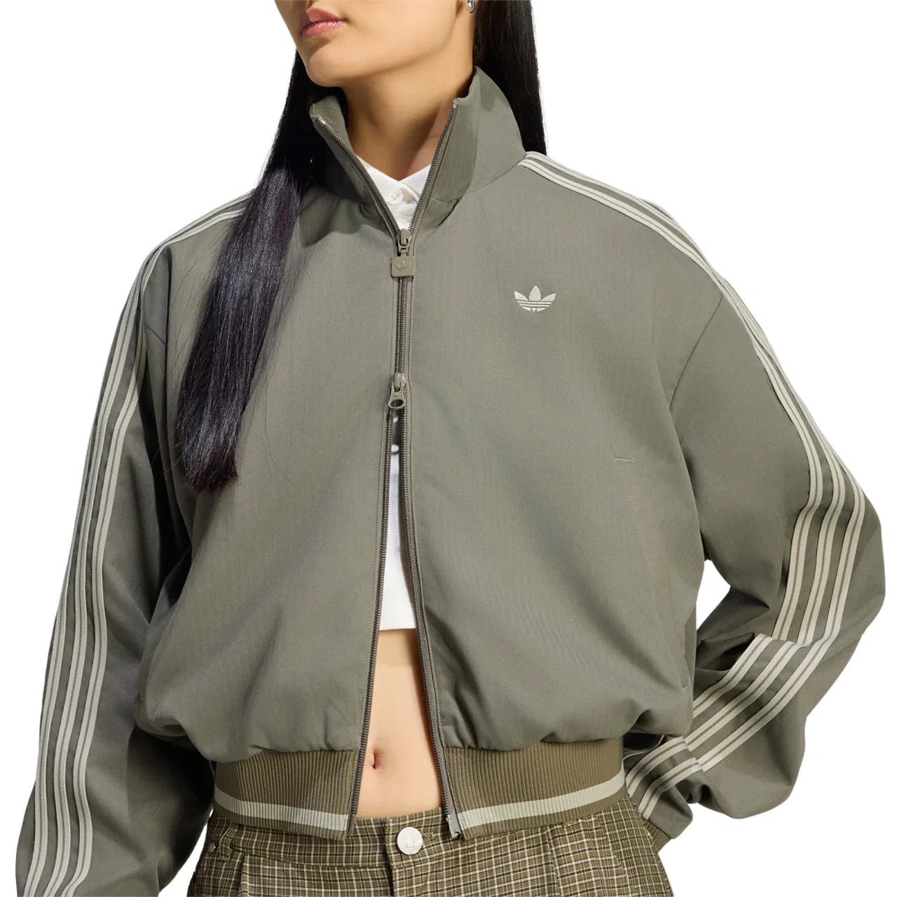 Женская олимпийка свободного кроя Firebird Track Top Adidas, Branch/Silver Pebble — фото 3