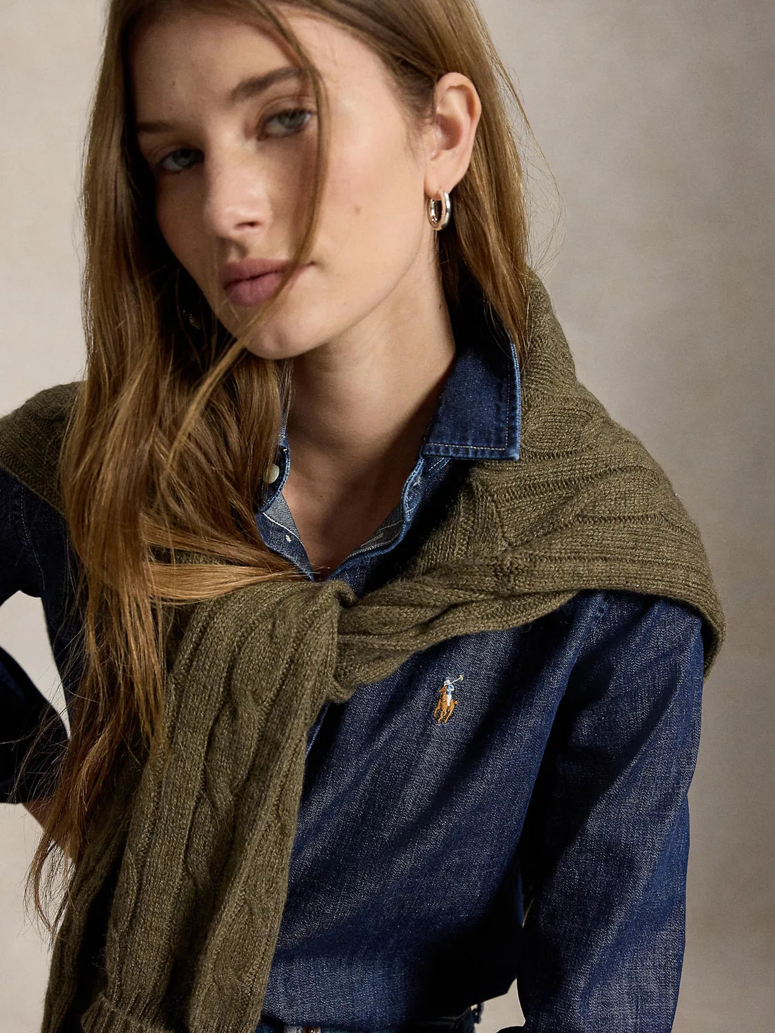 Блузка Polo Ralph Lauren темно-синего цвета — фото 2