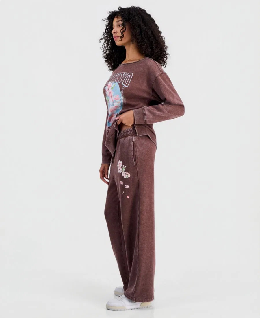 Спортивные брюки из флиса с принтом Tokyo Flower Rebellious One, Shaved Chocolate — фото 3