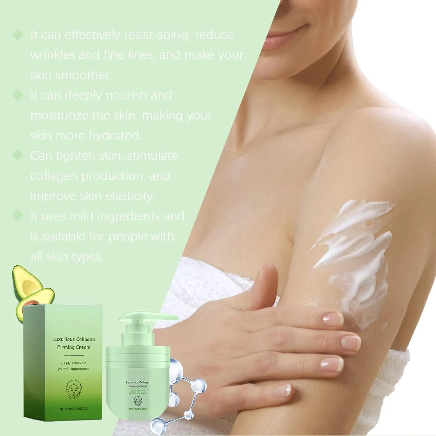 Крем для тела укрепляющий Luxury Collagen Firming Cream, 3 шт, 100 г Generisch — фото 4