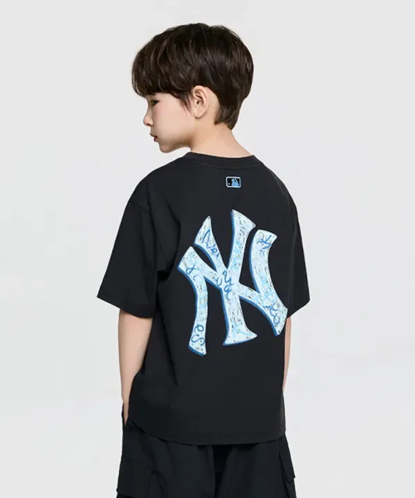 Футболка с принтом Street Crayon Biglux, Mlb Kids, черный — фото 2