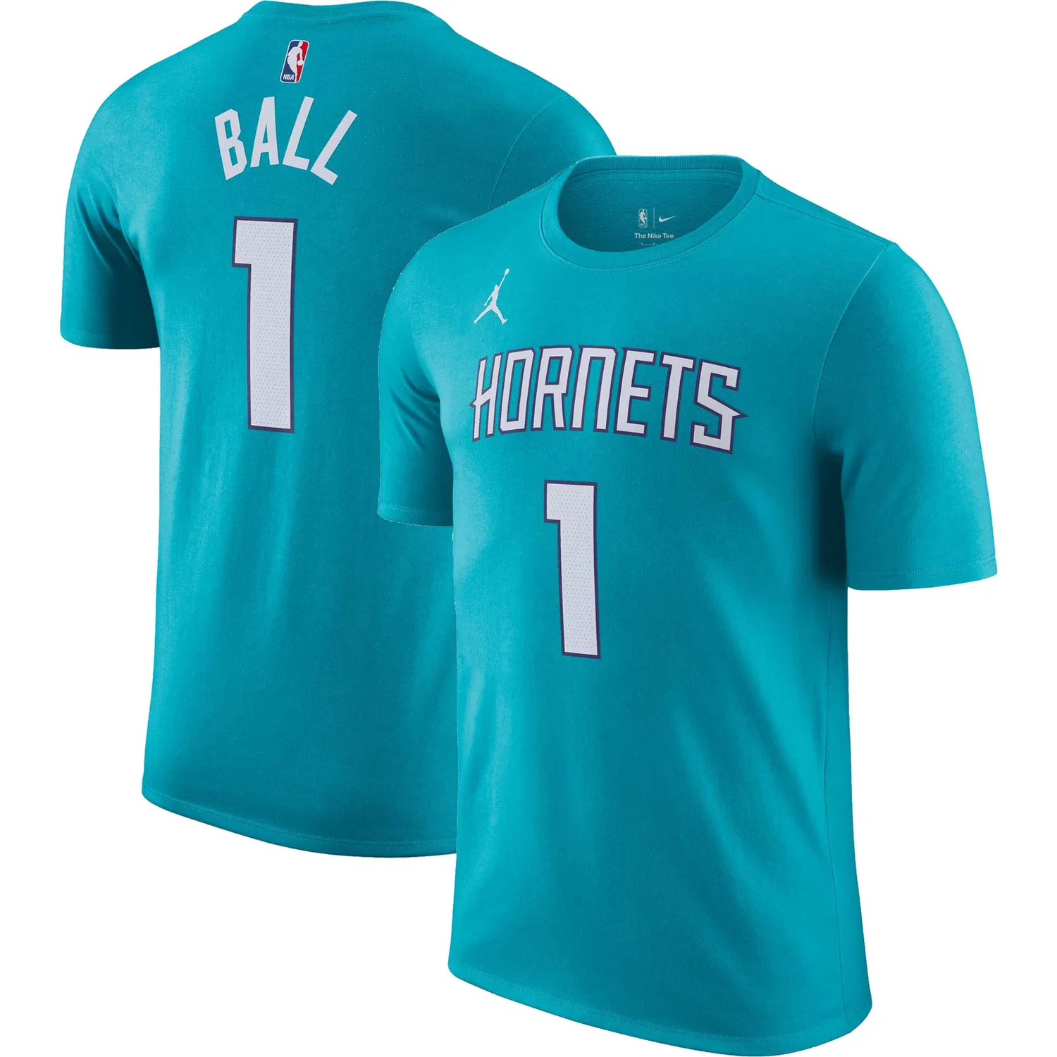 Мужская футболка с графикой Hornets Name & Number Jordan, Rapid Teal