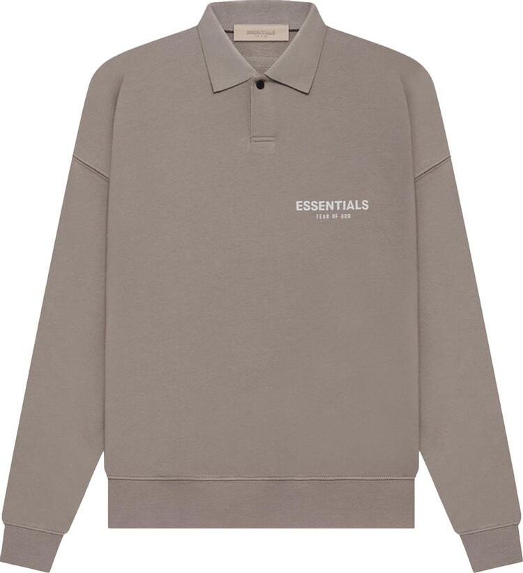 

Лонгслив Fear of God Essentials Long-Sleeve Polo 'Desert Taupe', серый