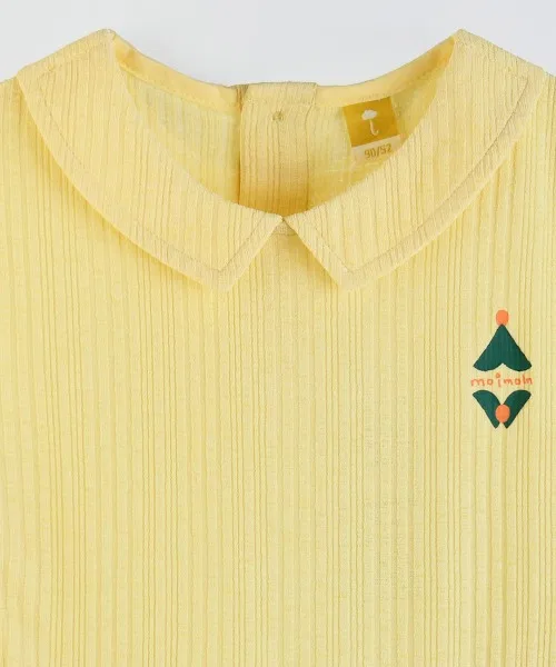 Детская футболка без рукавов с брендовым принтом moimoln, Light Yellow — фото 3