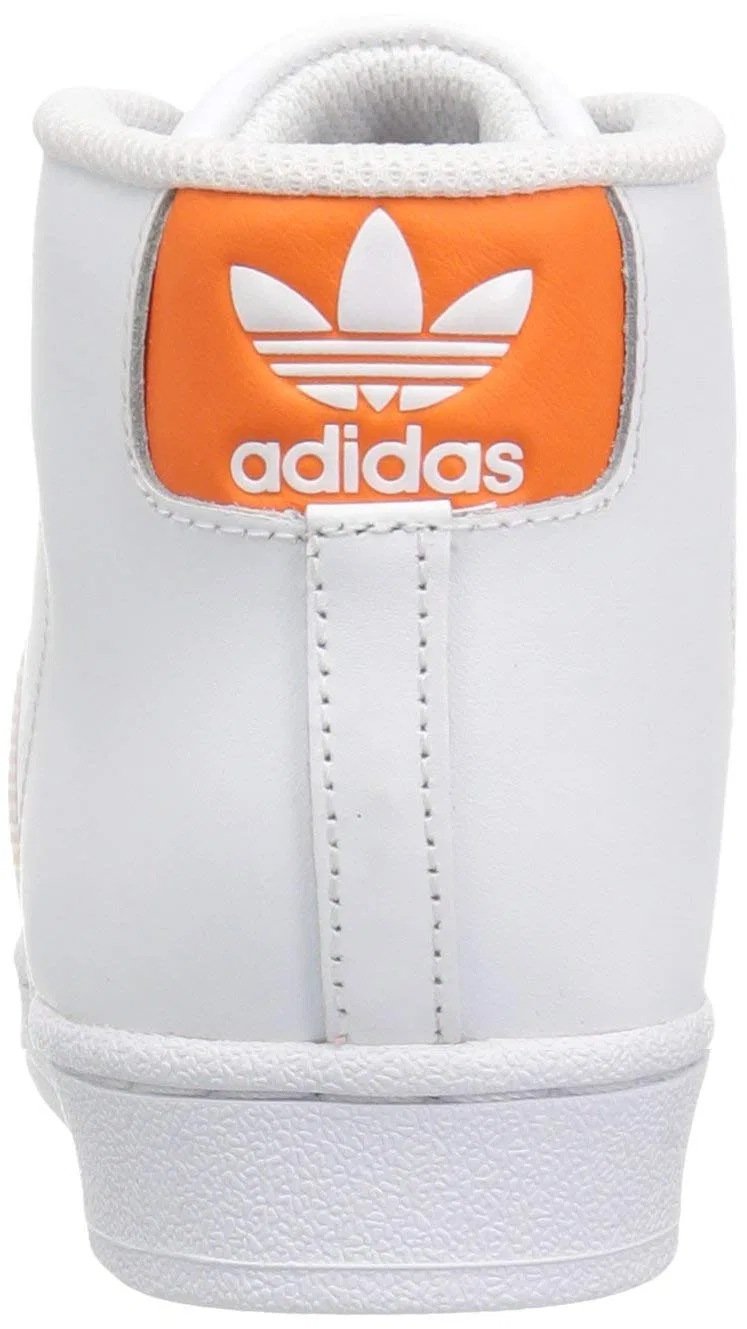 Детские кроссовки для мальчиков кожаные Pro Model J Adidas Originals, White Energy Orange Metallic Gold — фото 3
