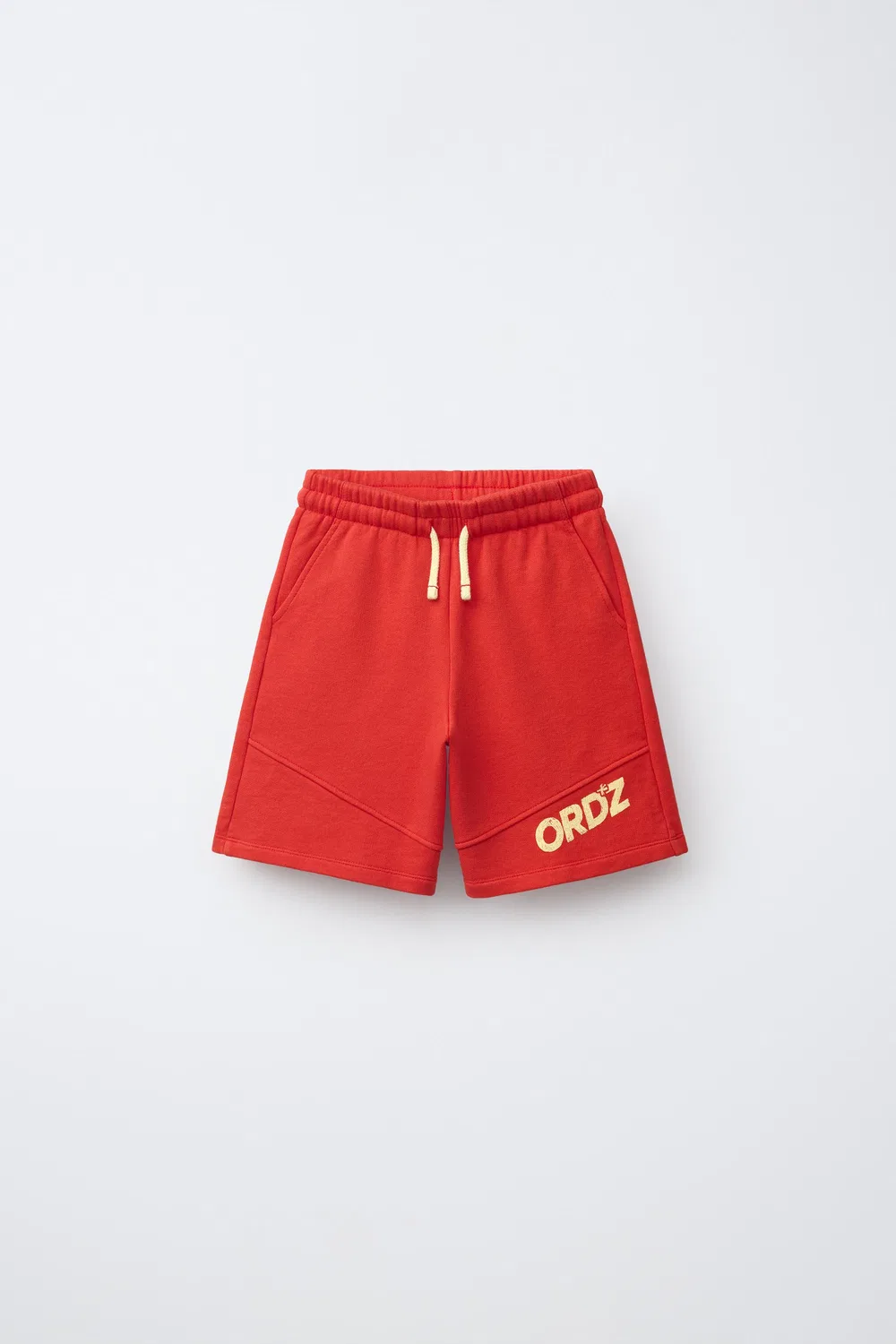 Плюшевые шорты-бермуды с логотипом ZARA, White/Red