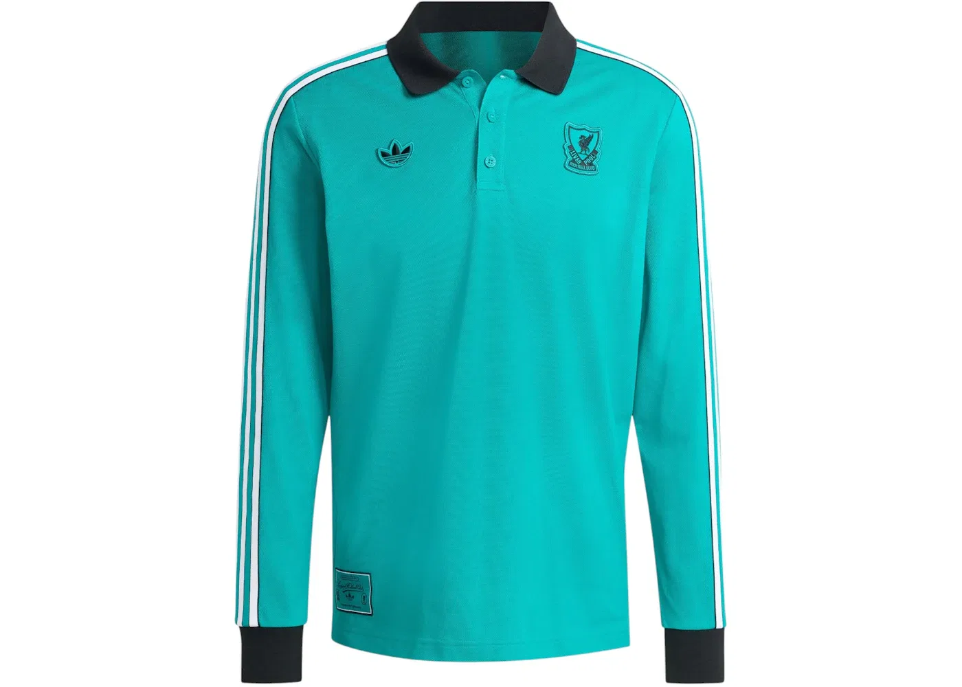 Мужская футболка-поло с длинным рукавом Liverpool FC Terrace Icons Adidas, Sea Green