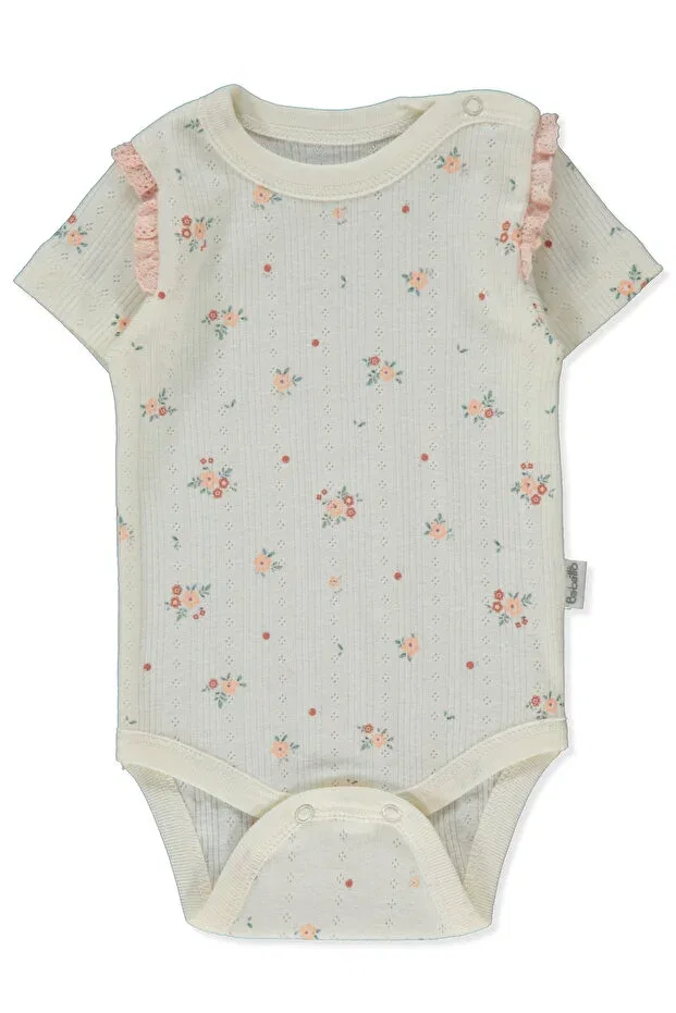 Детское боди с коротким рукавом с принтом Ajurlu short sleeve bodysuit with moon print (bloom) Bebetto, Pink