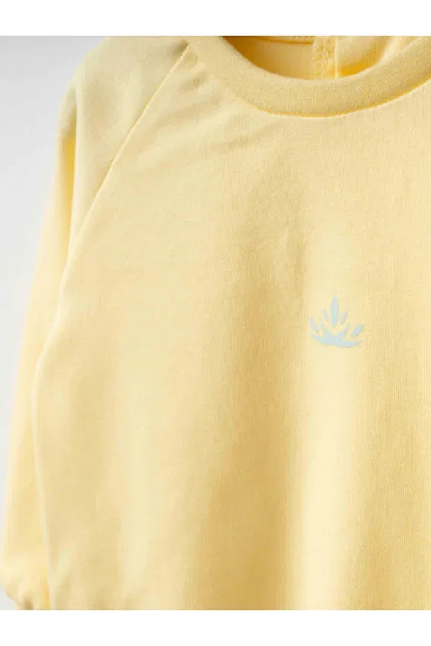 Детские свитшот для девочек органический хлопок Honeybean organic cotton baby sweatshirt gots certified Eslenza, Yellow — фото 3