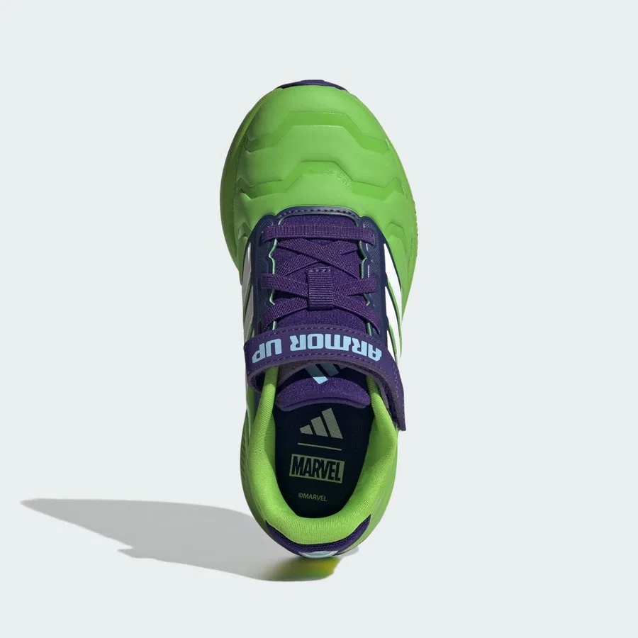 Детские спортивные кроссовки с липучками Iron Hulk Runfalcon 5 adidas, Зеленый — фото 4