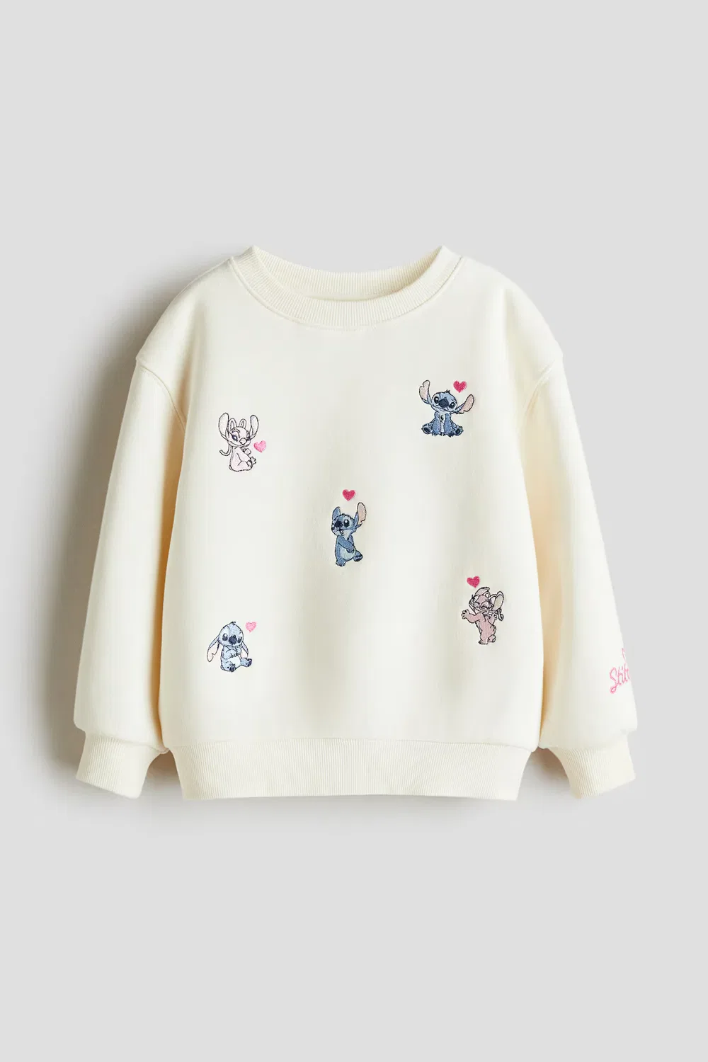Толстовка с рисунком H&M, Cremefarben/Lilo & Stitch