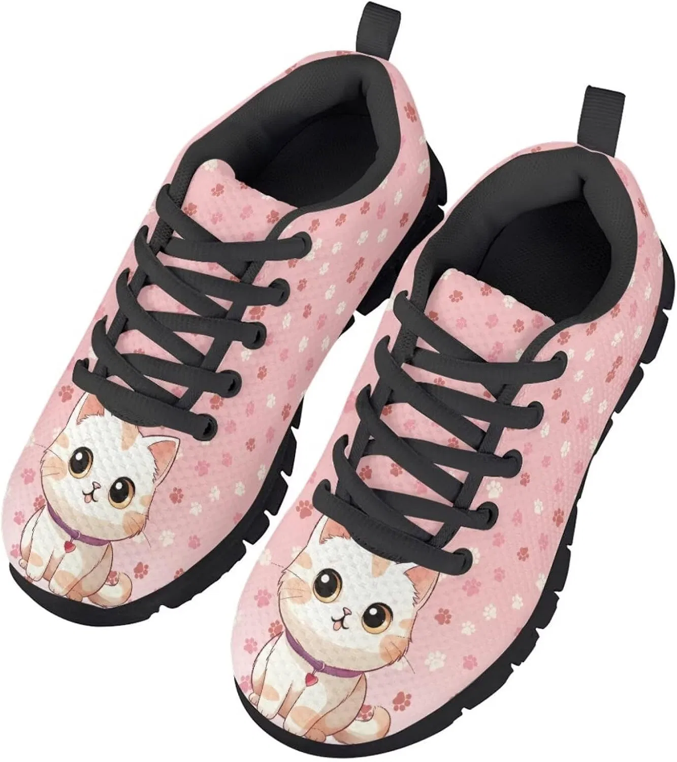 Детские кроссовки для бега с принтом NETILGEN, Pink Cat — фото 4