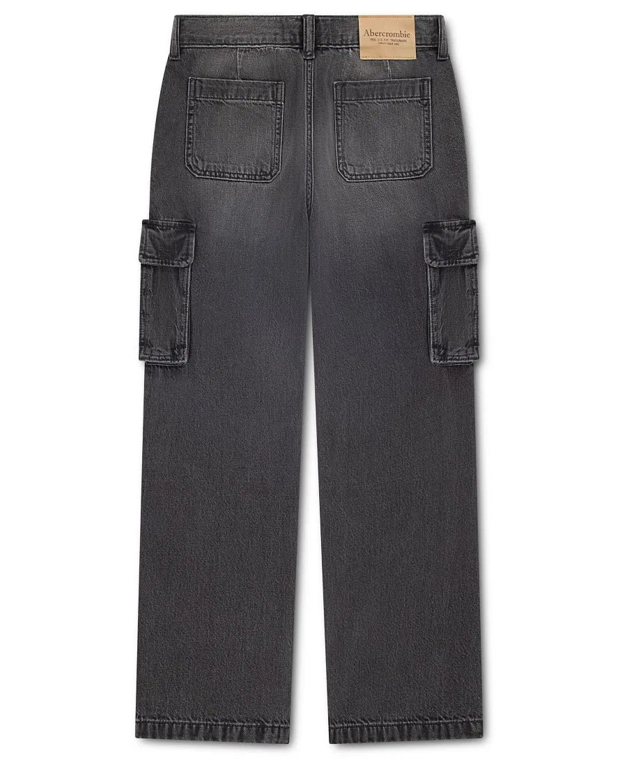 Детские джинсы карго свободного кроя с утилитарными карманами, модель Baggy Cargo Jeans abercrombie kids, Vibe — фото 2
