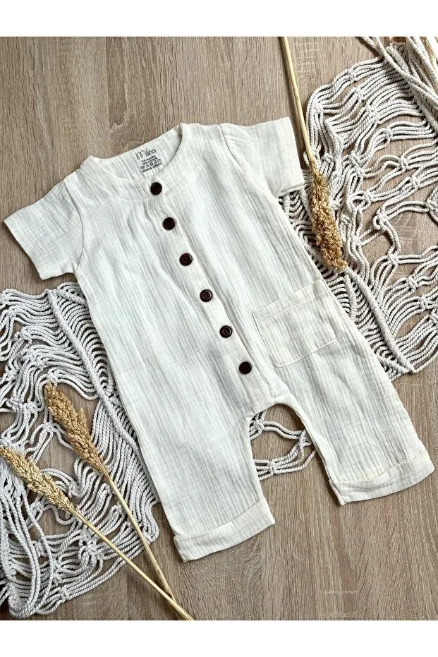 Детское боди-комбинезон хлопковый Milna Baby&Kids, White — фото 2