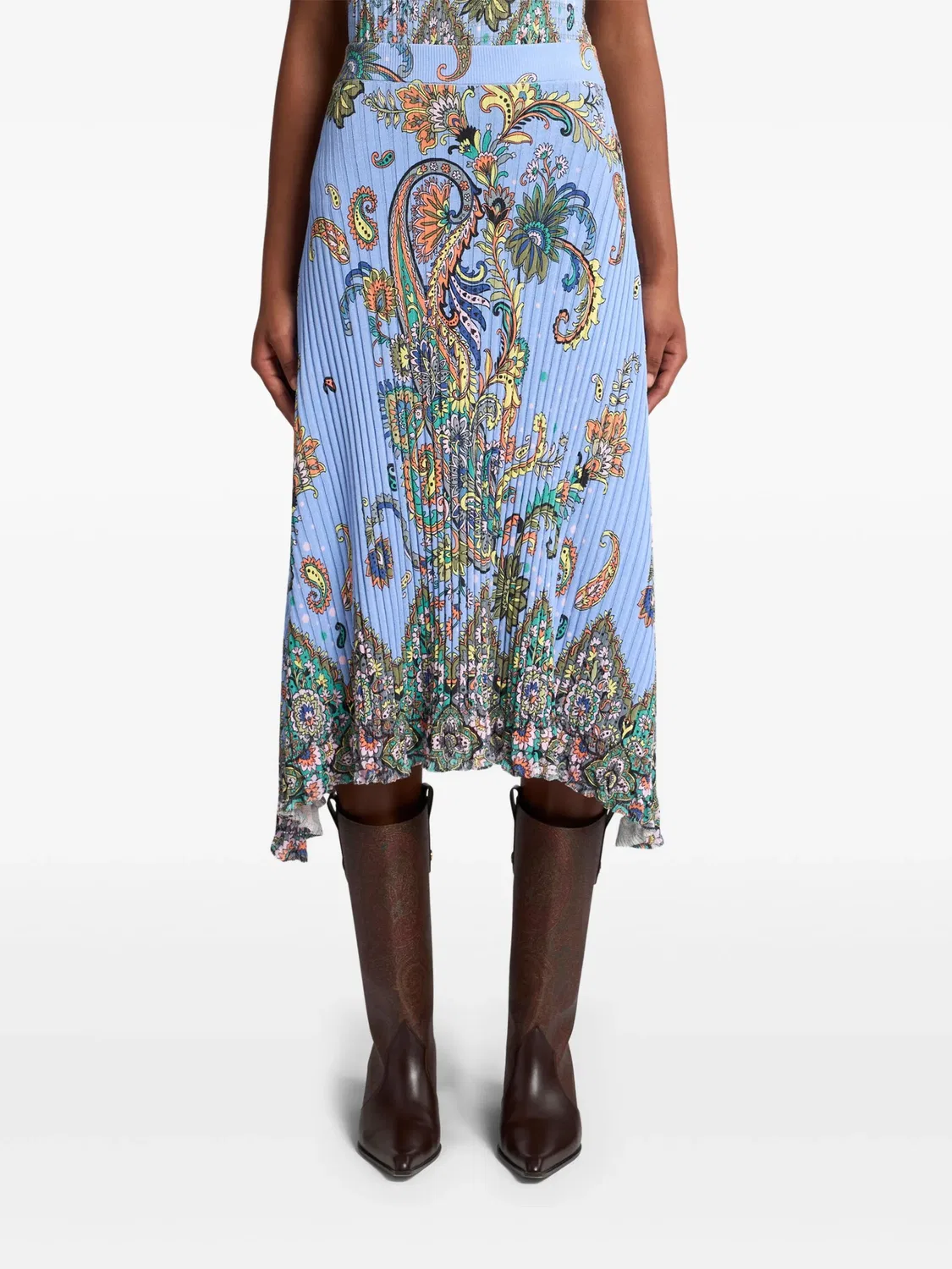 Юбка в рубчик Etro, синий — фото 4