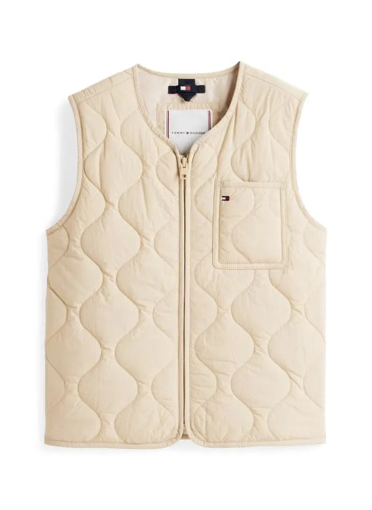 Жилет стеганый легкий Tommy Hilfiger, песочный — фото 4